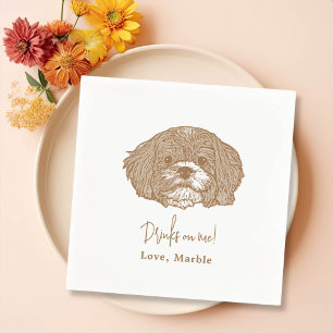 Custom Dog Personalised Wedding Napkins