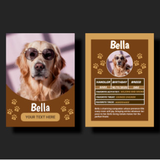 Custom Dog Pet Birthday & Gift Photo Trading Card