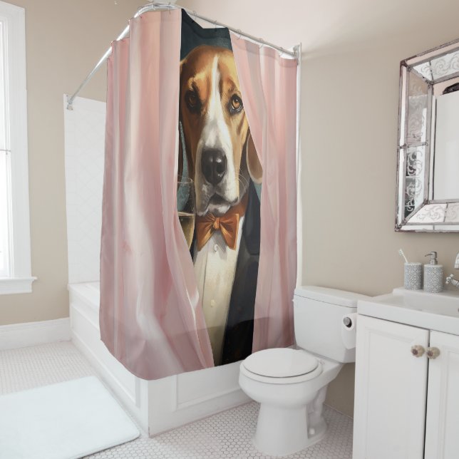 Custom Dog Pet Peekaboo  Shower Curtain (In Situ)