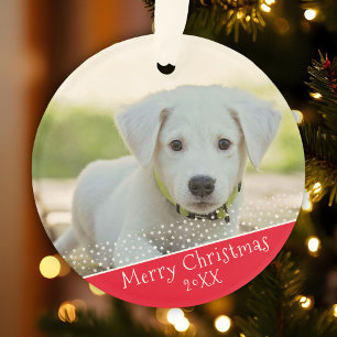 Custom Dog Pet Photo Christmas Holiday Keepsake Ornament