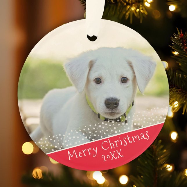 Custom Dog Pet Photo Christmas Holiday Keepsake Ornament (Creator Uploaded)