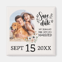 Custom Dog Pet Photo Floral Wedding Save the Date 