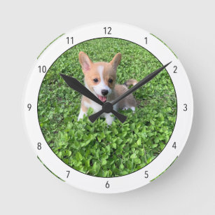 Custom Dog Photo Add Your Own Pet Photograph Round Clock