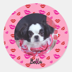 Custom Dog Photo and Kisses Stickers