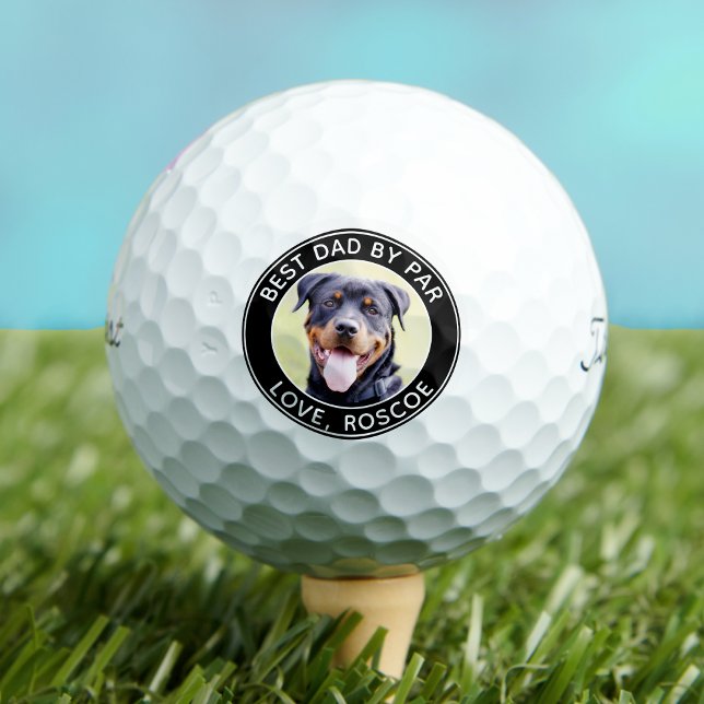 Custom DOG Photo Best DAD By Par Callaway Golf Balls (Creator Uploaded)