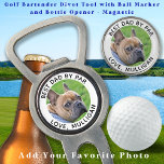 Custom Dog Photo Best Dad By Par Modern Golf  Divot Tool<br><div class="desc">Introducing the perfect gift for the golf lover in your life - a modern and simple golf divot tool, golf marker, and beer bottle opener all in one! This magnetic tool is designed to be the ultimate accessory for any golfer and features a sleek and stylish design that is sure...</div>