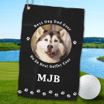 Custom Dog Photo Best Dad Ever Funny Golfer Golf Towel<br><div class="desc">Best Dad Ever... Not So Best Golfer Ever ! Okay , Don't blame the dog if your golf game isn't up to par, at least you are the Best Dog Dad Ever ! Surprise the Dog Dad and Golf Lover with these super cute dog photo custom golf towels and matching...</div>