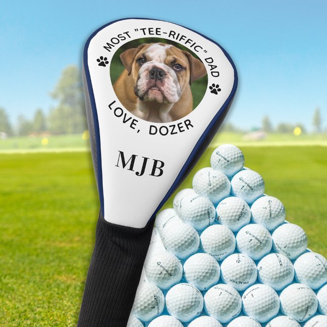 Custom Dog Photo Best Dad Ever Golfer Personalised Golf Head Cover (Creator Uploaded)