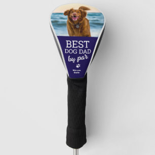 Custom Dog Photo Best DOG Dad by Par blue Golf Head Cover
