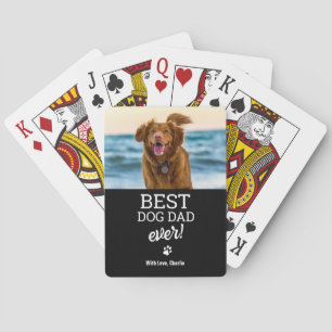 Custom Dog Photo Best DOG Dad by Par Playing Cards