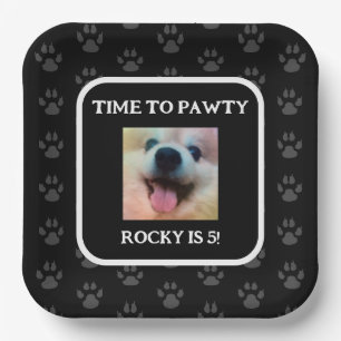 Custom Dog Photo Birthday Party Personalized Paper Plate
