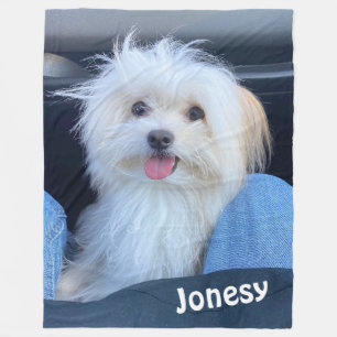 Custom Dog Photo Blanket with Pet's Name