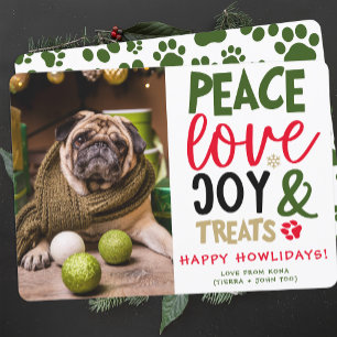 Custom Dog Photo Christmas Picture Personalised Holiday Card
