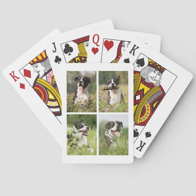 Custom Dog Photo Collage Playing Cards (Back)