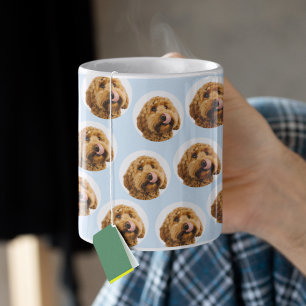 Custom Dog Photo Cute Personalised Light Blue Coffee Mug