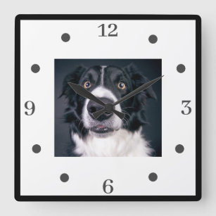 Custom Dog Photo Dog Lover Square Wall Clock