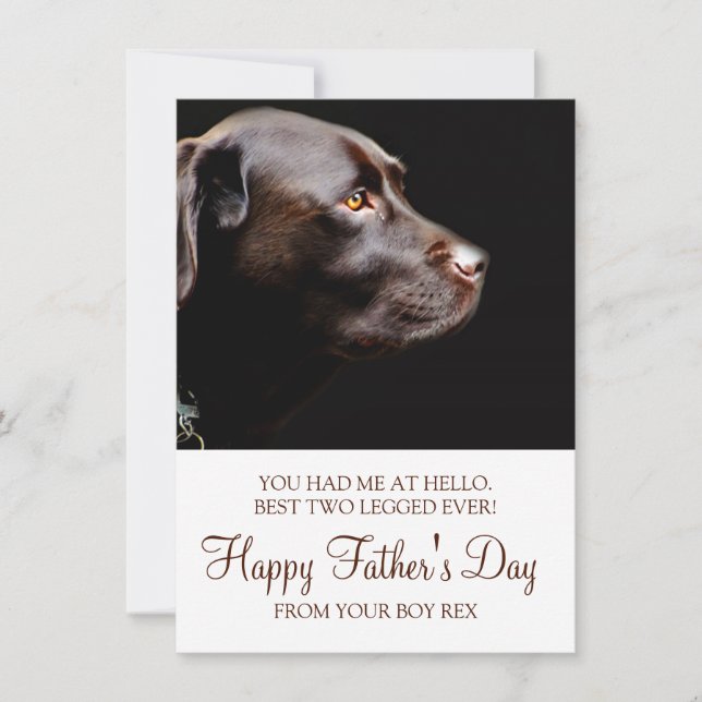 Custom Dog Photo Fathers Day Card (Front)