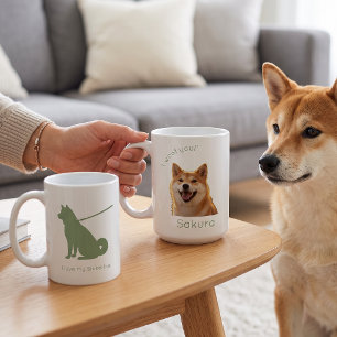 Custom Dog Photo I Woof You Funny Shiba Inu Coffee Mug