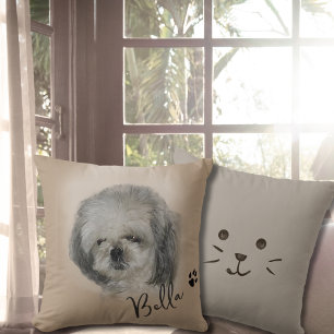 Custom Dog Photo Image personalised  Throw Pillow