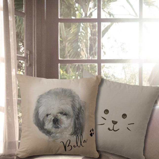 Custom Dog Photo Image personalised  Throw Pillow (Custom Dog Photo Image personalized Throw Pillow)