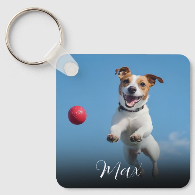 Custom Dog Photo  Key Ring (Front)