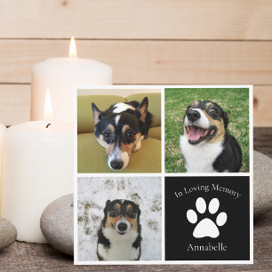 Custom Dog Photo Memorial Service Pet Funeral Card