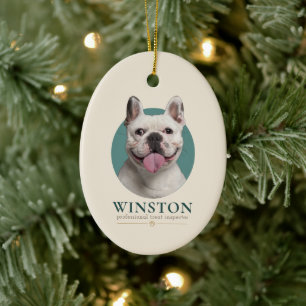 Custom Dog Photo & Name Ceramic Tree Decoration