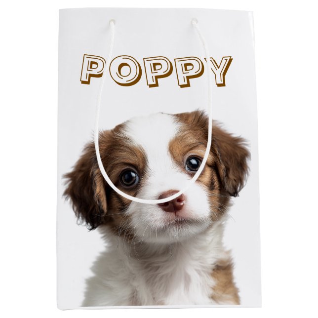 Custom Dog Photo & Name Gift Bag (Front)