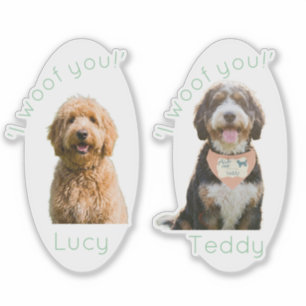 Custom Dog Photo Name I Woof You Heartfelt Gift