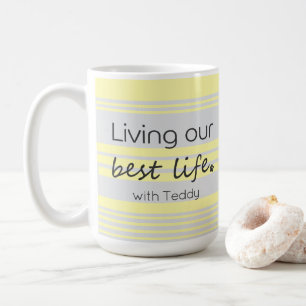 Custom Dog Photo & Name Living Our Best Life Coffee Mug