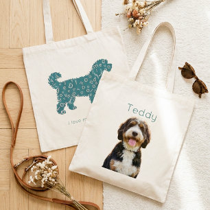 Custom Dog Photo & Name Personalised Doodle Mum Tote Bag