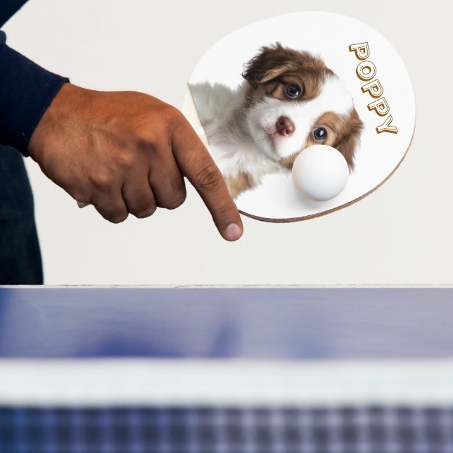 Custom Dog Photo & Name Ping Pong Paddle (Insitu)