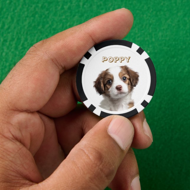 Custom Dog Photo & Name Poker Chips (Hand)