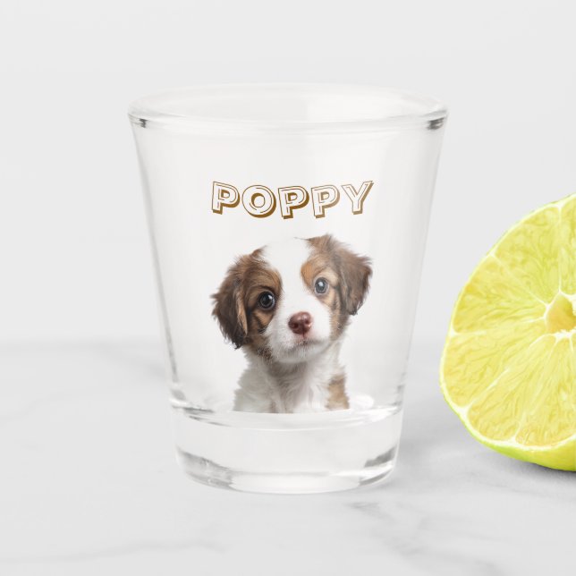 Custom Dog Photo & Name Shot Glass (Front)