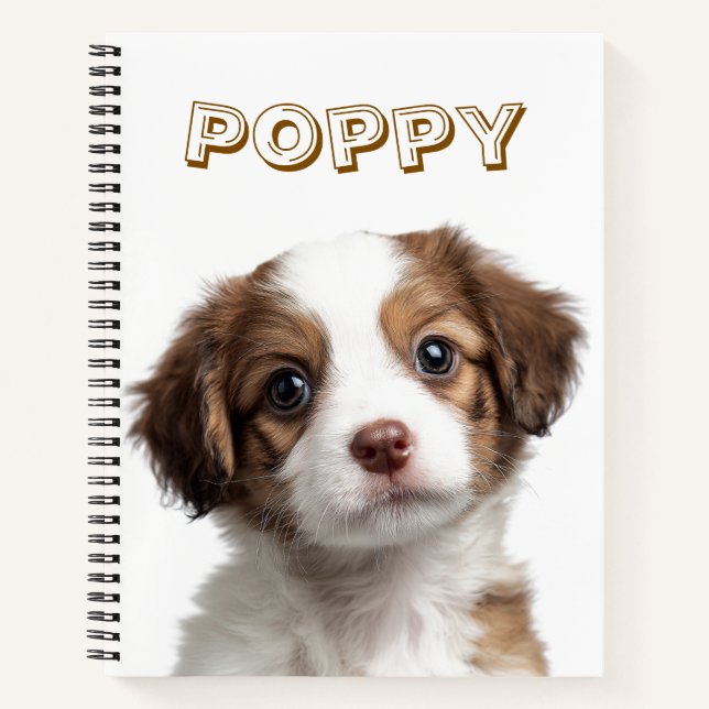 Custom Dog Photo & Name Spiral Notebook (Front)