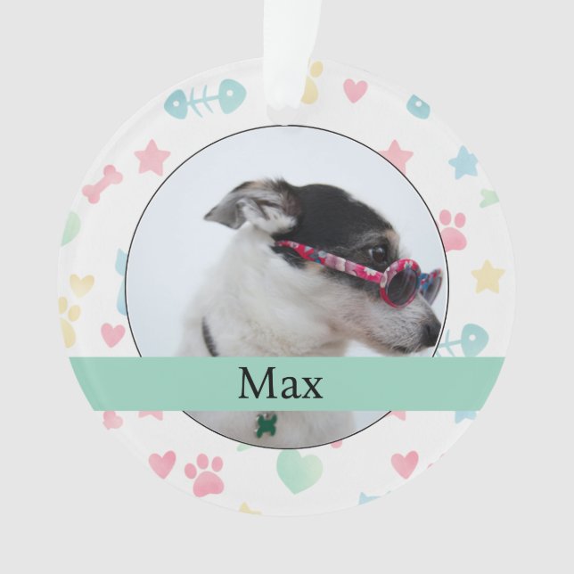 Custom Dog Photo Ornament (Front)