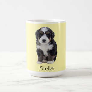 Custom Dog Photo – Pastel Yellow with Pet Name -  Coffee Mug