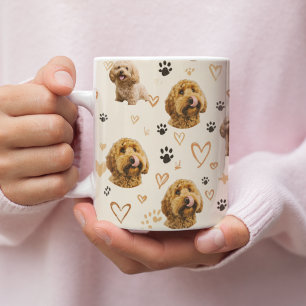 Custom Dog Photo Pattern Coffee Mug