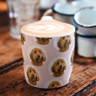 Custom Dog Photo Pattern– Cute Valentine Pet  Espresso Cup