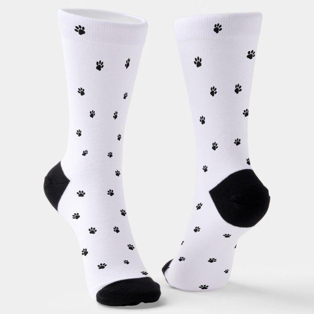 Custom Dog Photo Paw Print Socks (Angled)