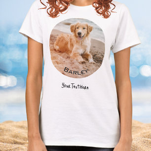 Custom Dog Photo Personalised Name Pet Picture T-Shirt