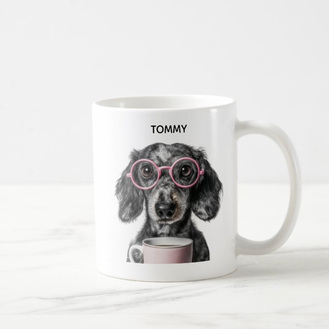 Custom Dog Photo Personalised Pet Name Coffee Mug (Right)