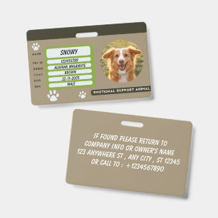 Custom Dog Photo Pet ID Card Badge