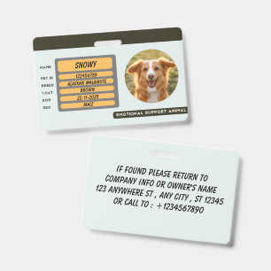 Custom Dog Photo Pet ID Card Badge