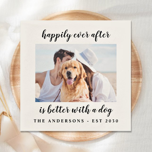 Custom Dog Photo Pet Wedding Napkin (Creator Uploaded)