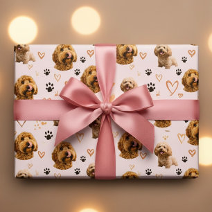Custom Dog Photo Pink – Valentine’s Day  Wrapping Paper