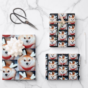 Custom Dog Photo Pomeranian Wrapping Paper Sheet