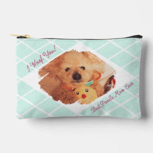 Custom Dog Photo Pouch   Best Poodle Mom Ever Gift
