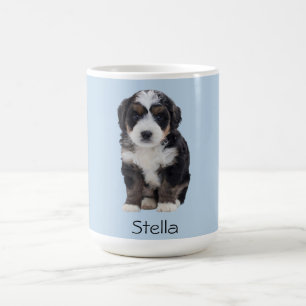Custom Dog Photo – Powder Blue with Pet Name - Coffee Mug