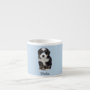 Custom Dog Photo – Powder Blue with Pet Name - Espresso Cup